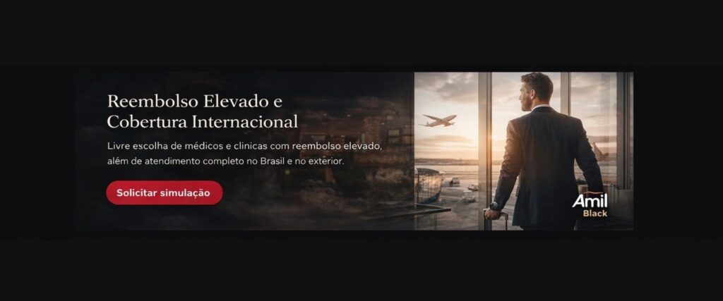 Amil Black com reembolso elevado e cobertura internacional