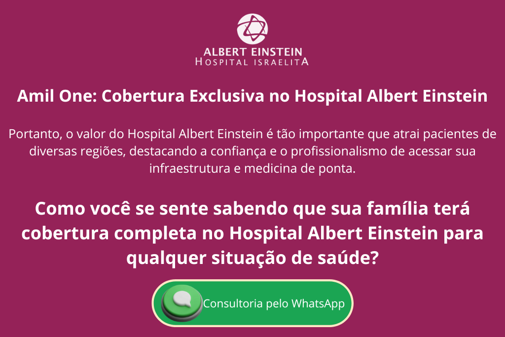 Entrada principal do Hospital Israelita Albert Einstein em São Paulo, referência em medicina de alta complexidade.