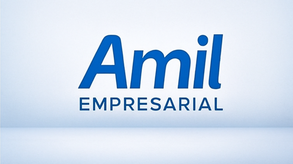 Logotipo da Amil Empresarial utilizado na contratação de planos corporativos com reembolso.