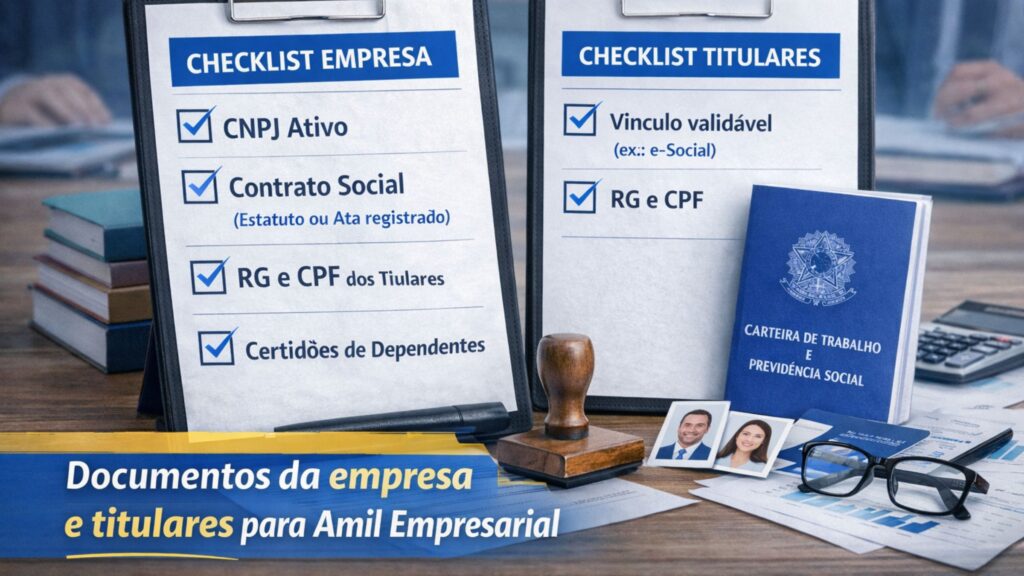 Documentos da empresa e titulares para Amil Empresarial