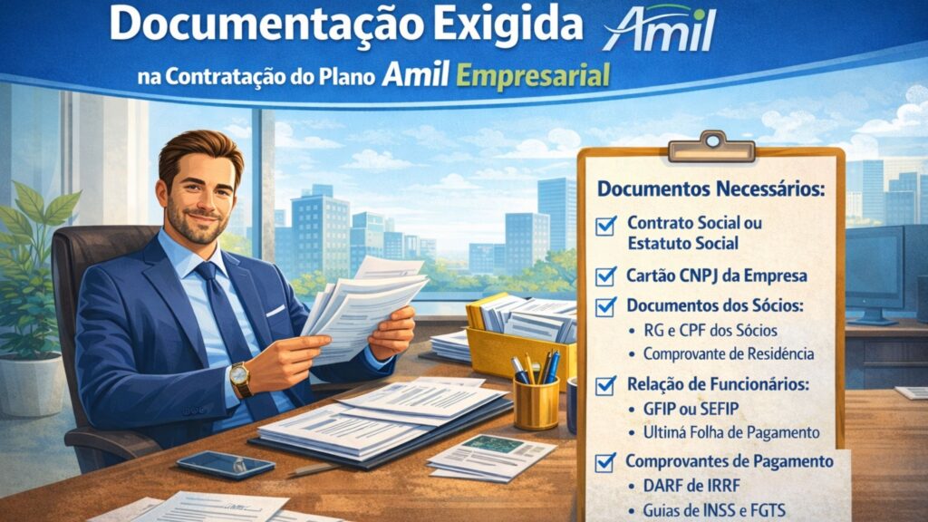 Documentação exigida na contratação do plano Amil Empresarial para empresas