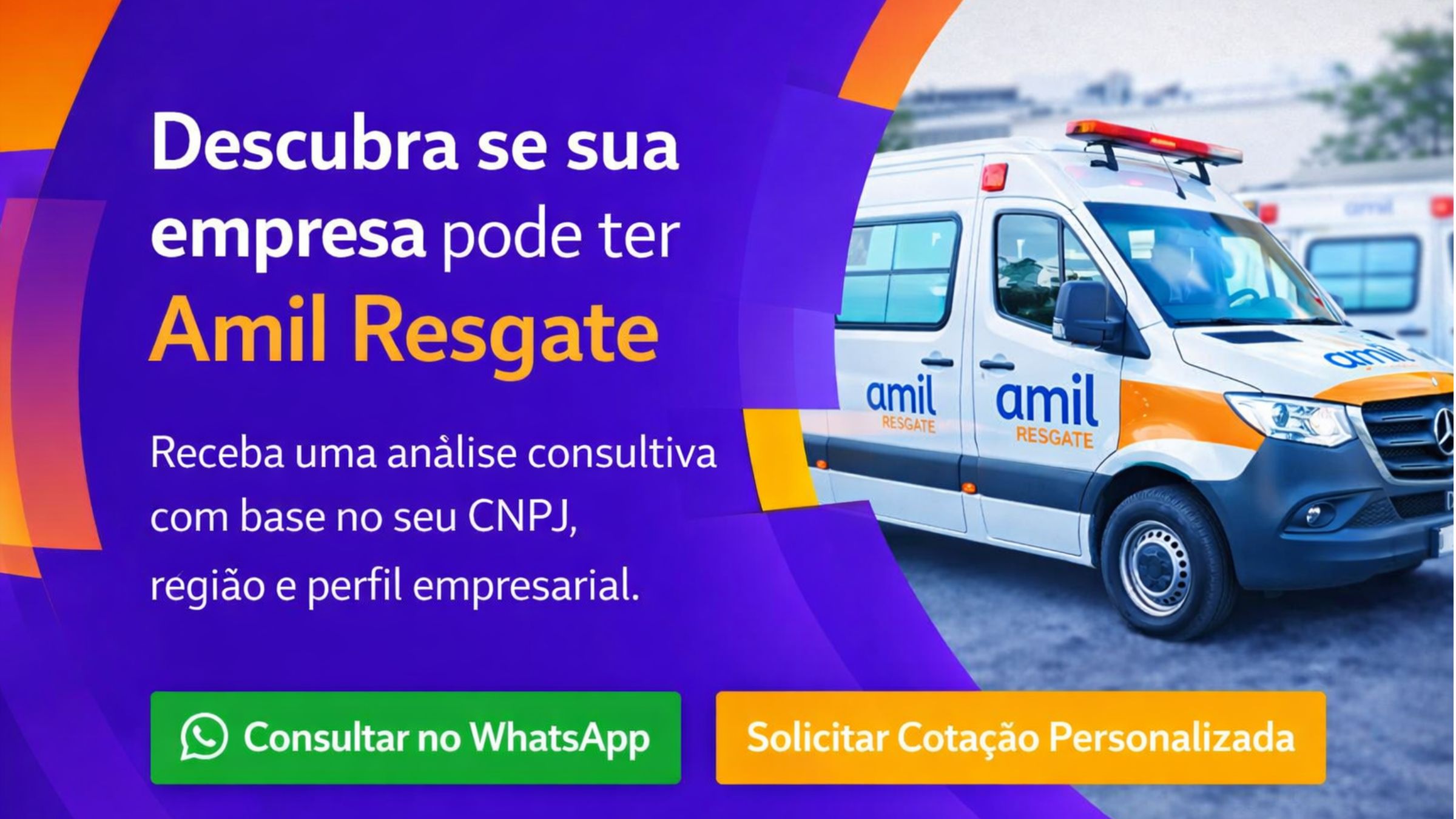 Cotação de plano Amil empresarial com Amil Resgate para empresas por WhatsApp