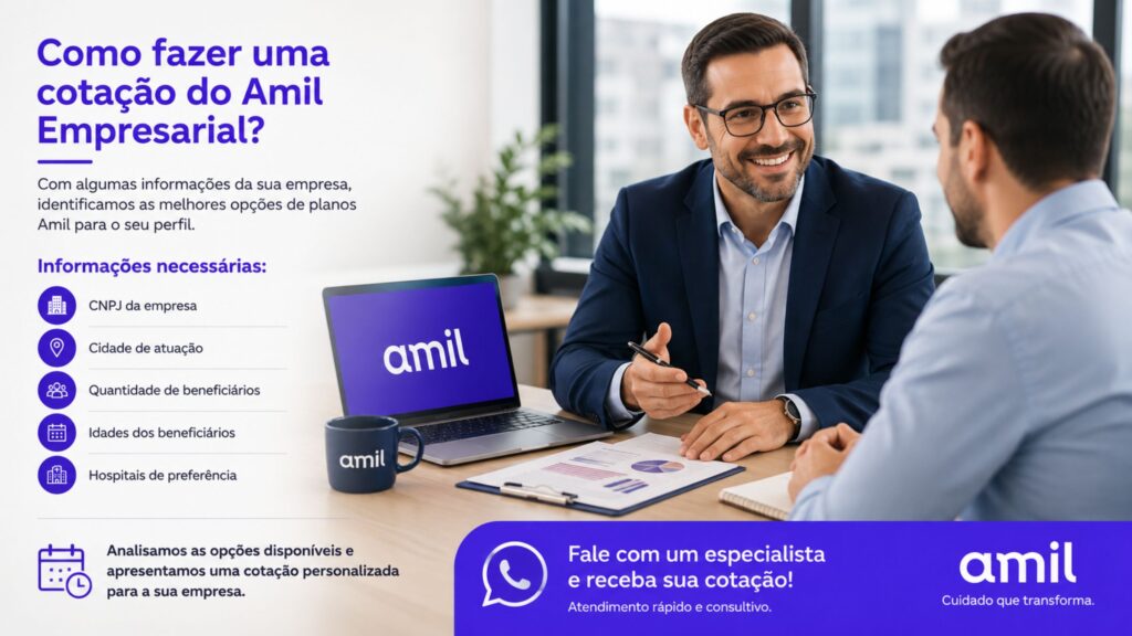 Cotação de plano de saúde Amil Empresarial para empresas
