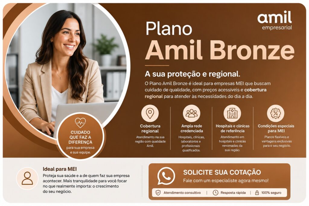 Plano Amil Bronze para MEI com cobertura regional