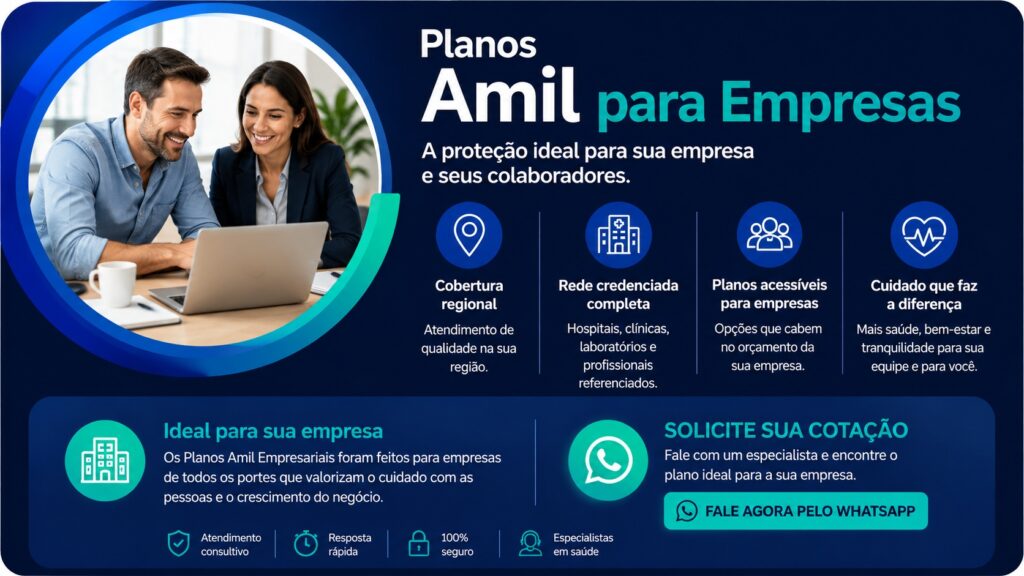 Planos Amil para empresas com opções de saúde empresarial