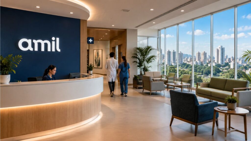Ambiente hospitalar da rede Amil em Sorocaba