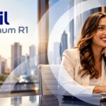 Executiva em ambiente corporativo representando o Amil Platinum R1