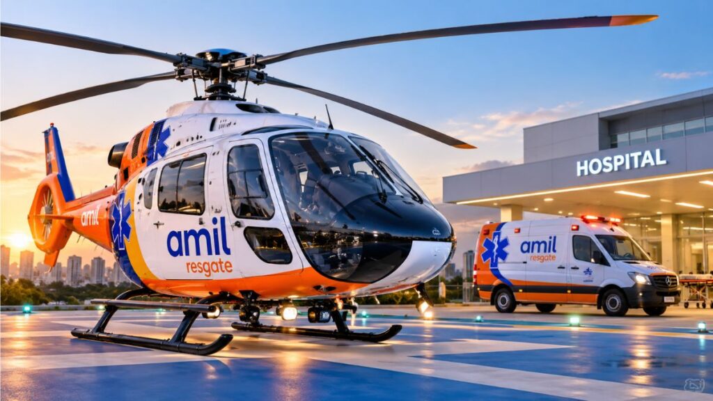 Helicóptero Amil Resgate para transporte médico inter-hospitalar