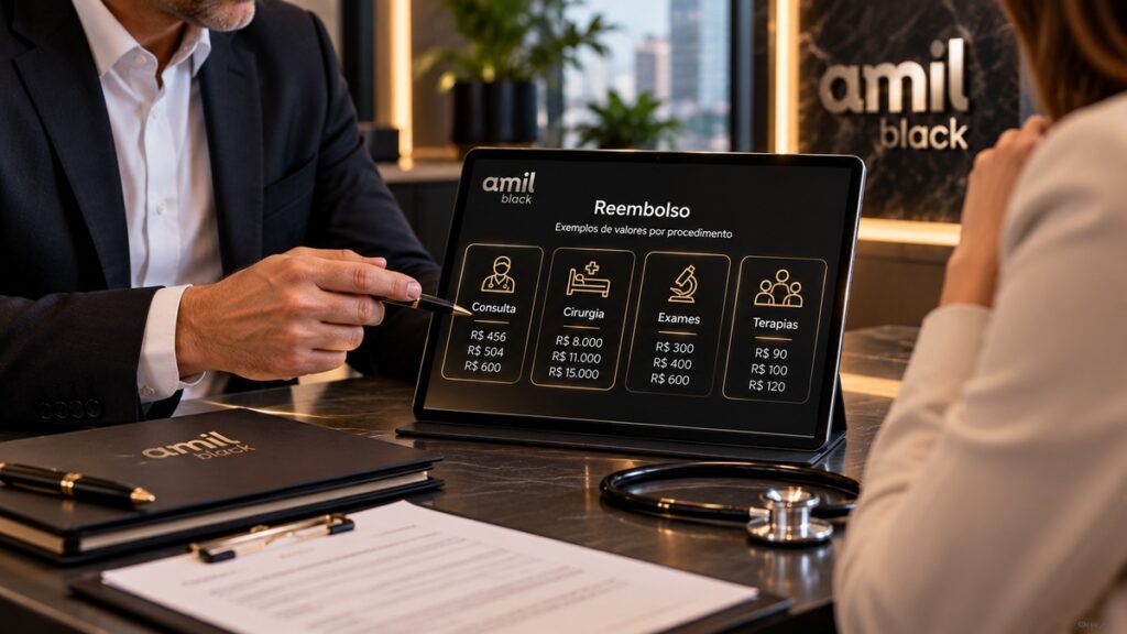 Consultoria sobre níveis de reembolso da Amil Empresa.